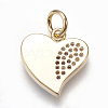 Brass Micro Pave Cubic Zirconia Charms KK-L161-11G-3