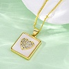 Brass Micro Pave Clear Cubic Zirconia Pendant Necklaces NJEW-C071-05C-G-1