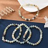 Natural Flower Amazonite Bead Stretch Bracelets X-BJEW-K212-A-007-1