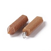 Natural Pink Aventurine Double Terminated Pointed Pendants G-G926-01P-12-3