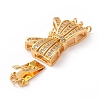 3-Strand 6-Hole Brass Micro Pave Clear Cubic Zirconia Box Clasps KK-G427-08G-3