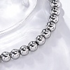 Non-Tarnish 202 Stainless Steel Round Beaded Bracelets for Men Women BJEW-D034-01P-3