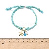 Starfish Brass Charm Bracelets BJEW-JB13886-4