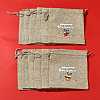 12Pcs 12 Styles Christmas Printed Burlap Packing Pouches Drawstring Bags ABAG-FS0001-03B-8