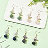 304 Stainless Steel & Natural Lapis Lazuli/Green Aventurine/Rose Quartz/Amethyst Dangle Earrings EJEW-JE07495-1