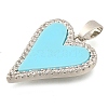 Brass Micro Pave Cubic Zirconia with Acrylic Pendants KK-S049-23P-2