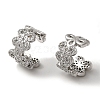 Rack Plating Brass Micro Pave Clear Cubic Zirconia Flower Cuff Earrings for Women EJEW-P280-01P-1