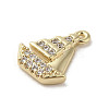 Brass Micro Pave Cubic Zirconia Charms KK-C043-06G-2