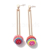 Resin Waxberry Round Ball Dangle Stud Earrings EJEW-O073-02KCG-1