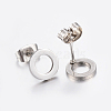 Tarnish Resistant 304 Stainless Steel Ear Studs X-EJEW-E225-02P-1