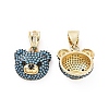 Brass Micro Pave Cubic Zirconia Pendants ZIRC-F136-01G-05-1