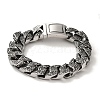 304 Stainless Steel Cuban Link Chain Bracelets for Women Men BJEW-Q341-06D-AS-1