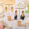 2Pairs 2 Colors Feather Chandelier Earrings EJEW-TA0001-81A-6