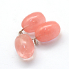 Oval Dyed Cherry Quartz Glass Pendants G-Q433-12-2