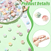 100Pcs 9 Colors Two Tone Plastic Flower Cabochons MRMJ-CJ0001-34-3