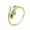 Brass Open Cuff Rings for Women RJEW-R005-01G-5