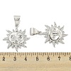 Brass Micro Pave Clear Cubic Zirconia Pendants ZIRC-P115-01P-3