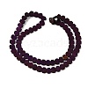 Electroplated Natural Lava Rock Beads Strands G-K388-04B-10-3