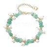 Natural Green Aventurine Chip Beaded Bracelets for Women BJEW-JB12301-01-2