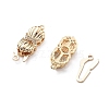 Brass Micro Pave Clear Cubic Zirconia Box Clasps KK-G523-13G-2