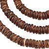 Olycraft Natural Coconut Shell Rondelle Bead Strands COCB-OC0001-001B-5