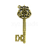 Tibetan Style Alloy Key Big Pendant Rhinestone Settings TIBEP-Q040-116AB-NR-1