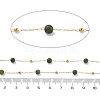 Natural Jade & 304 Stainless Steel Beads Link Chains CHS-K021-08A-08-3