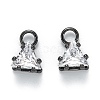 Brass Clear Cubic Zirconia Charms ZIRC-G170-14-3