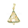 Christmas Brass Micro Pave Cubic Zirconia Pendants KK-H518-03C-G-1