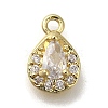 Rack Plating Brass Micro Pave Cubic Zirconia Charms KK-M014-06G-1