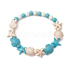 Synthetic Magnesite & Turquoise Beaded Stretch Bracelets for Women BJEW-TA00580-2