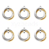 201 Stainless Steel Interlocking Ring Pendants STAS-SZ0002-61B-1