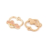 Light Gold Plated Alloy Enamel Pendants FIND-Q100-07KCG-3