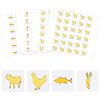 Olycraft 80 Sheets 4 Style Cartoon Carrot & Rooster & Fish & Cow Meal Stickers DIY-OC0008-68A-1