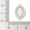 Rack Plating Brass Clear Cubic Zirconia Religion Oval Virgin Mary Connector Charms KK-L224-097P-3