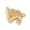 Brass Micro Pave Cubic Zirconia Charms KK-H521-02B-G-2