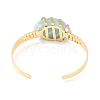 Natural Amazonite Horse Eye Beaded Cuff Bangle G-D458-01G-06-RS-3