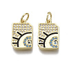 Brass Micro Pave Cubic Zirconia Charms KK-R133-048G-NF-1