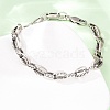 304 Stainless Steel Link Chain Bracelets for Women Men BJEW-C148-06AS-3