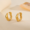 Stainless Steel Irregular Wave Line Hoop Earrings QJ6733-2