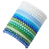 15 Colors Faceted Rondelle Glass Beaded Stretch Bracelet Sets BJEW-JB10698-5