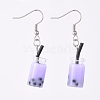 Glass Imitation Bubble Tea Bottle Dangle Earrings EJEW-JE04029-3