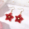 Natural Carnelian Dangle Earrings EJEW-JE06238-02-2