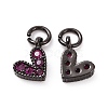 Brass Micro Pave Cubic Zirconia Charms RB-I078-66B-01-NR-2