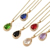 Brass Micro Pave Cubic Zirconia Pendant Necklaces NJEW-E106-12KCG-1