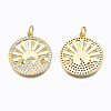 Brass Micro Pave Clear Cubic Zirconia Pendants X-ZIRC-N039-125-NF-2