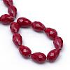 Opaque Solid Color Glass Faceted Teardrop Beads Strands GLAA-Q052B-03-3