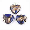 Assembled Bronzite and Lapis Lazuli Pendants G-T111-04A-1