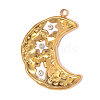 304 Stainless Steel with White Enamel Pendants SA-OY001-38G-1