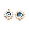 Alloy Enamel Blue Evil Eye Links Connector Charms with Resin ENAM-N071-03F-G-1